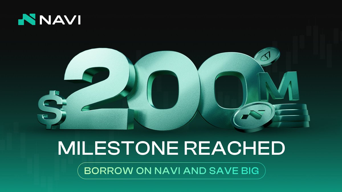 NAVI Protocol – $200M Borrowed Milestone!

NAVI hits a new high with $200M in total borrowed value on the platform.

We’re proud to lead the way on Sui — powering lending, liquidity, and growth for all Navigators.