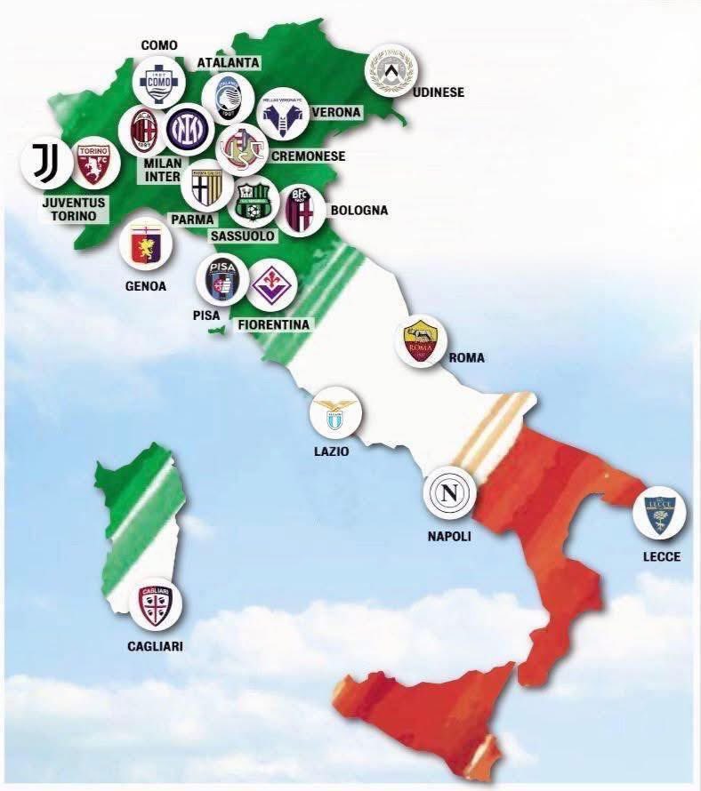 Ecco la nuova #SerieA 

Bellissima la grafica che rappresenta la zona geografica di fondazione per ogni squadra partecipante.

Oggi i sorteggi!