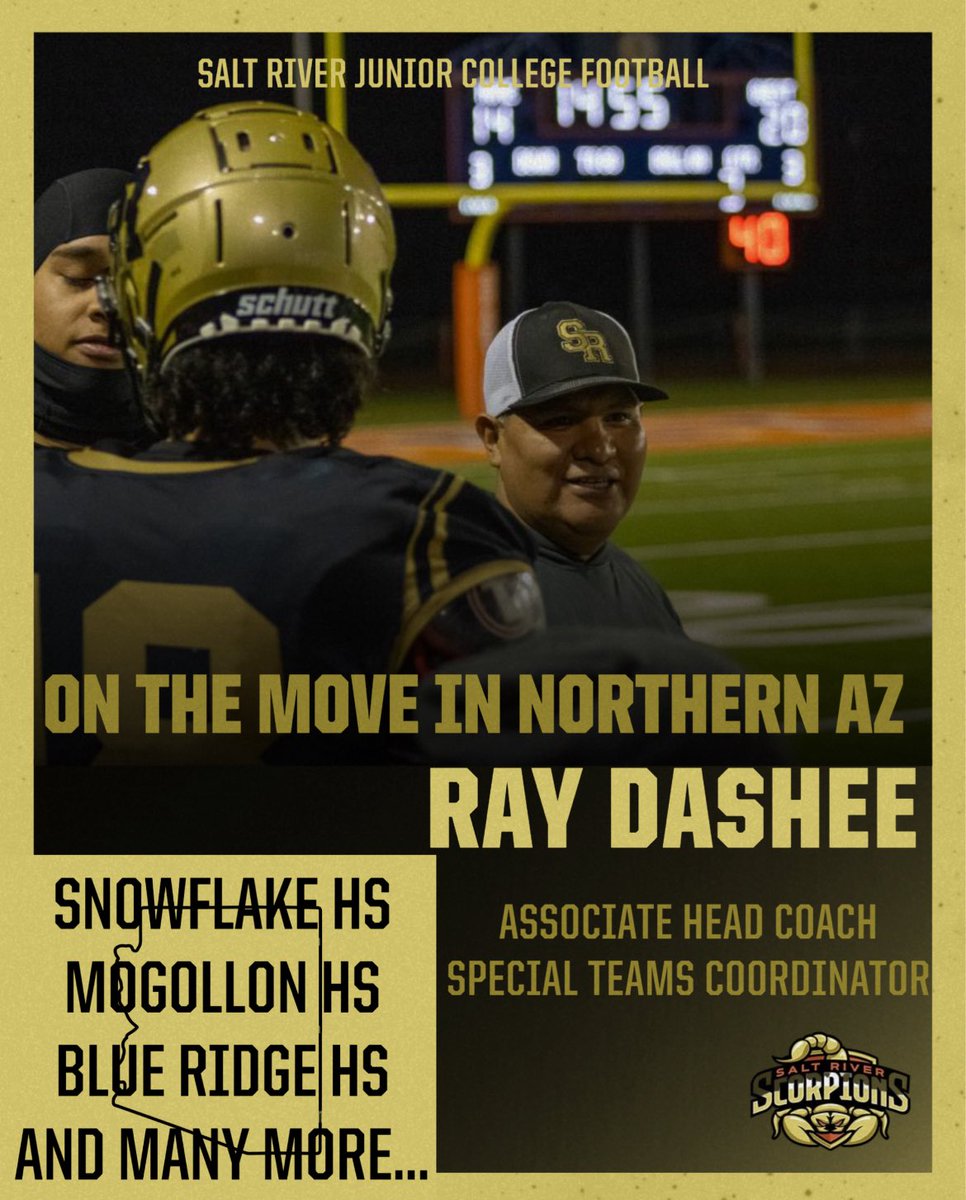 Coach Dashee (@coachdashee) on Twitter photo Time to get this day started. Northern Az athletes, it’s time to shine. Full schedule ahead for the rest of the month with 7’s and big man challenges.
More schools to be added. Your time starts now, be a part of something special <a href="/SaltRiverFB/">Salt River Scorpions JUCO Football</a> Time to get this day started. Northern Az athletes, it’s time to shine. Full schedule ahead for the rest of the month with 7’s and big man challenges.
More schools to be added. Your time starts now, be a part of something special <a href="/SaltRiverFB/">Salt River Scorpions JUCO Football</a>