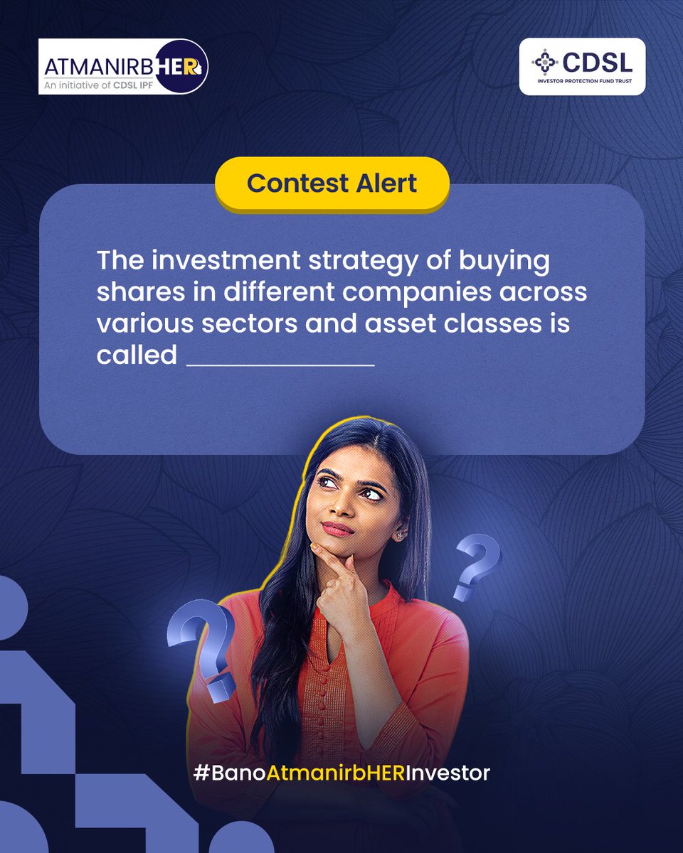 Women Investors, are you ready to be AtmanirbHER?

Then participate in this quiz and answer correctly!

Fill in the blanks and you can stand a chance to win vouchers worth ₹1000/-*

Rules to participate:
1) Mention the correct answer in the comment section
2) Don't forget to tag