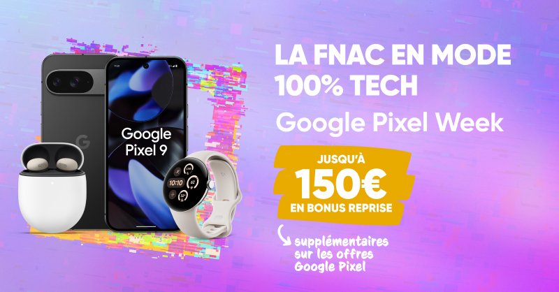 #HighTech 📱 Pour la #GooglePixelWeek jusqu'à 150€ de bonus reprise supplémentaires sur les offres !
👉 urlr.me/S63Wbf