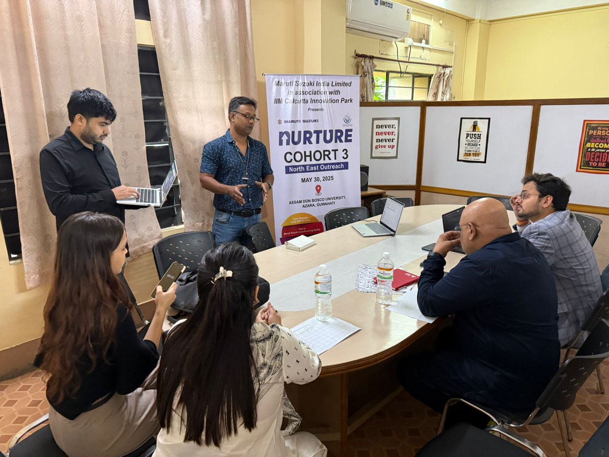 The Maruti Suzuki NURTURE COHORT 3 North East Outreach was held at Assam Don Bosco University, Guwahati. Aspiring entrepreneurs got insights into MSIL’s #startup programs &amp; pitched ideas to the team—opening doors to feedback, growth &amp; future collaboration. 

#iimcip #StartupIndia