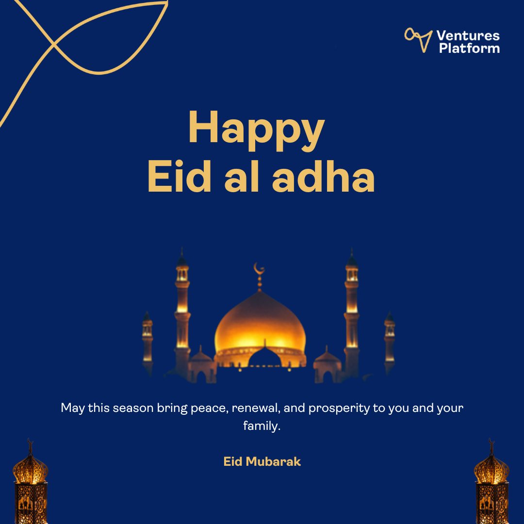 Wishing all our Muslim friends and their loved ones a blessed celebration filled with peace, love, and togetherness. 

Eid Mubarak!

#Sallah2025 #EidAlAdha #VenturesPlatform