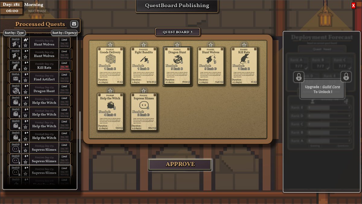 Trakaan_GameDev's tweet image. Hey #PitchYaGame! 
⚔️In Adventurers Guild Inc. you run the business behind the  heroics!🧙‍♂️

Hire staff, publish quests, grow your guild,try to make a profit, end  your turn...then watch adventurers scramble and chaos unfold!

Join the journey Wishlist now:store.steampowered.com/app/3297040/Ad…