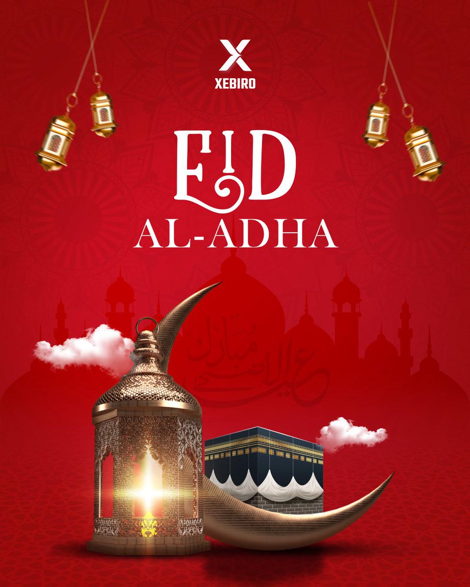 Eid Mubarak from Xebiro! 🕋✨
As we celebrate the spirit of sacrifice, unity, and devotion this Eid al-Adha, may your heart be filled with peace, your soul with faith, and your life with blessings.

#EidAlAdha #EidMubarak #Xebiro #Hajj2025 #Faith #Unity #Blessings