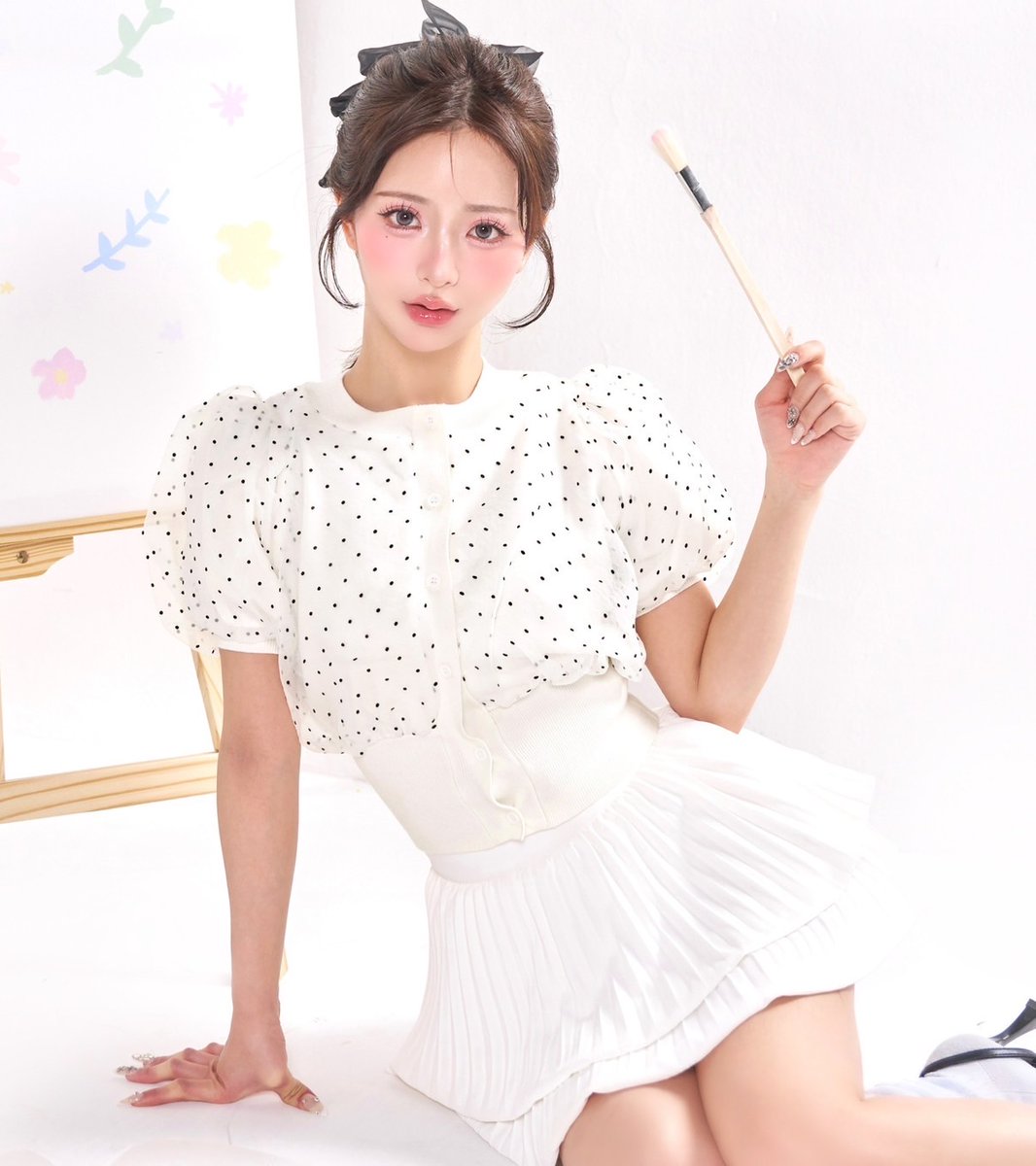 シアー×ドットが可愛すぎるフェミニンカーデ🪽💓どのボトムとも合うし