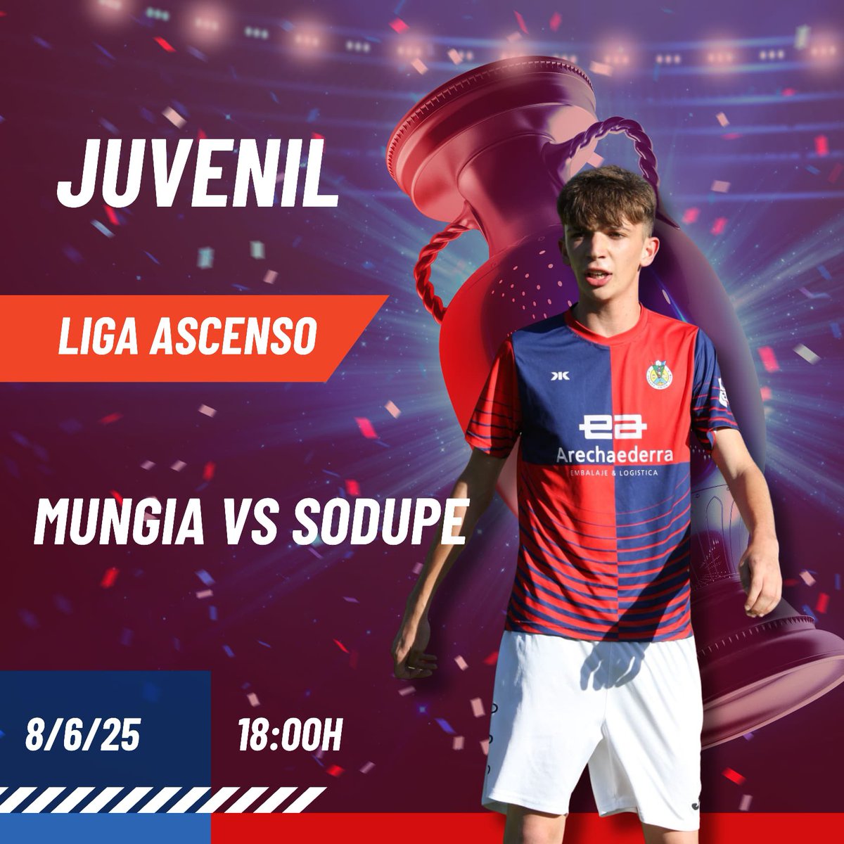 Este domingo a las 19:00, nuestro juvenil se la juega contra el Mungia en el cuarto partido de la liga de ascenso. ¡Una victoria a domicilio es crucial para nuestras aspiraciones!

AUPA TALDE❤️💙