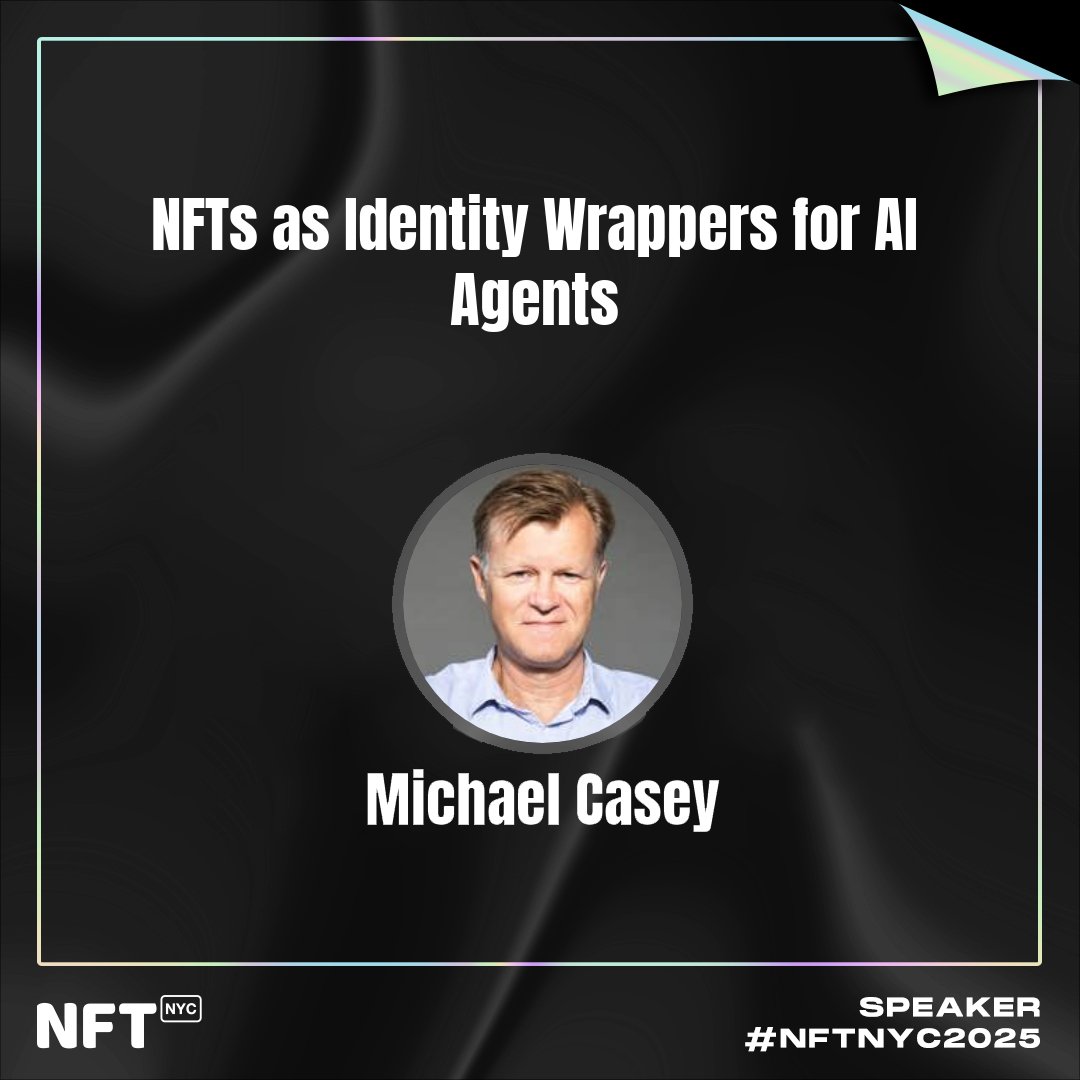NFT.NYC (@nft_nyc) on Twitter photo At NFT.NYC 2025 this June 25–26, <a href="/mikejcasey/">Michael J. Casey</a> joins <a href="/WingDude/">Jodee Rich</a> for a fireside chat on how NFTs can serve as identity wrappers for AI agents. Discover how AI and NFTs converge to shape the future of digital identity and intelligent ownership. At NFT.NYC 2025 this June 25–26, <a href="/mikejcasey/">Michael J. Casey</a> joins <a href="/WingDude/">Jodee Rich</a> for a fireside chat on how NFTs can serve as identity wrappers for AI agents. Discover how AI and NFTs converge to shape the future of digital identity and intelligent ownership.