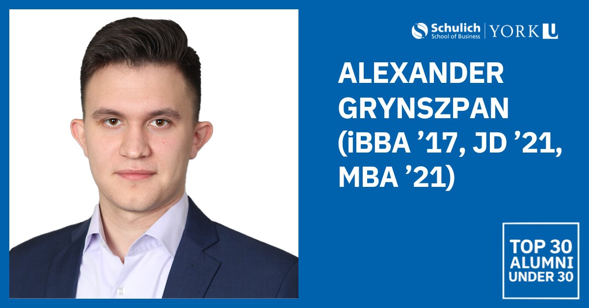 #SchulichWin: We're proud to recognize Alexander for creating positive change through international legal advocacy and his lifelong commitment to equity and inclusion.  #YorkU

Read more about the eight Schulich Top 30 under 30 here:  bit.ly/4kpU5kn