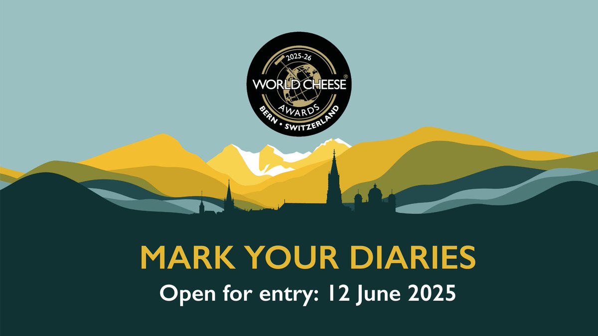 🧀 CALLING ALL CHEESEMAKERS! 🧀

Entry to this year's #WorldCheeseAwards opens on 12 June 2025.

World Cheese brings together cheese makers, retailers &amp; buyers to judge 4,500+ cheeses from 40+ countries. Taking place in Bern, 13–15 Nov 2025.

More info: gff.co.uk/for-producers/…