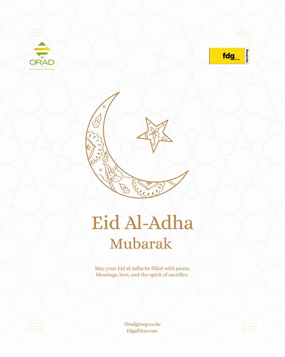Eid Mubarak to you all.
We wish you a season full of boundless possibilities, growth, and success.
#eidmubarak #eidaladha2025 #sacrifice #fdgafrica #oradgroup