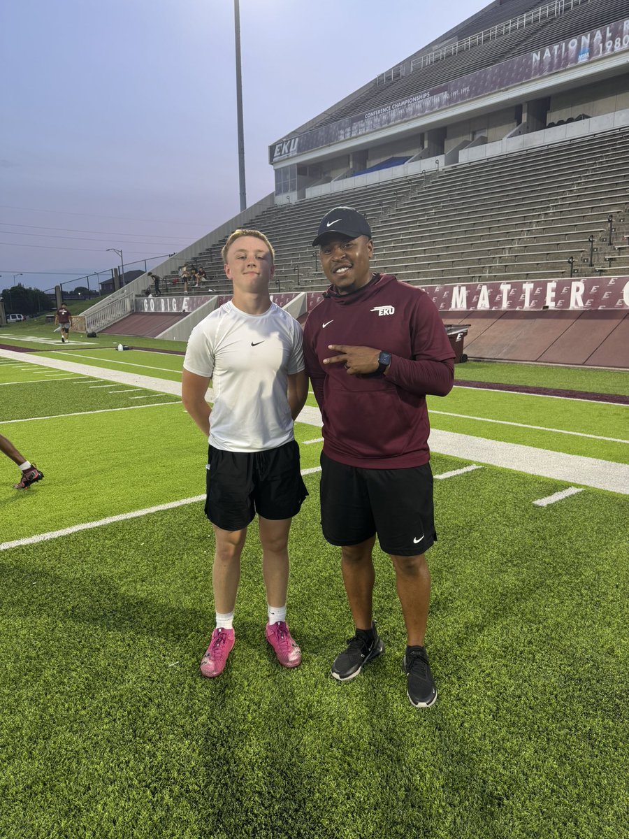 HunnerCoff19's tweet image. Had a great time competing at EKU yesterday. Big thanks to the coaches for having me! @justice_bishop @CoachRav @Benji_Jae @EKUFootball @EKUWWells @CoachMillsKCHS
