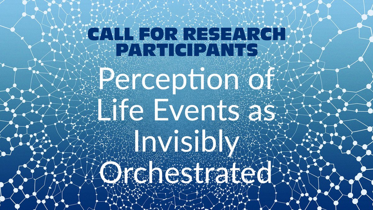 Have the events of your life ever seemed invisibly orchestrated? We're looking for folks to tell us about these experiences in a new survey we're collaborating on with the UVA Division of Perceptual Studies. More info here: med.virginia.edu/perceptual-stu…