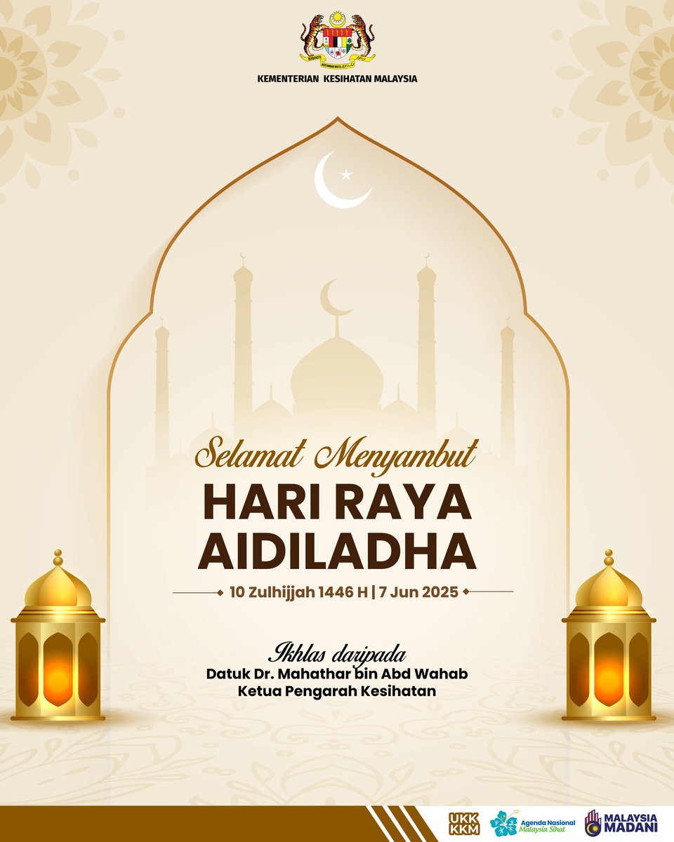 KKMalaysia๐ฒ๐พ๐ฉบโค๏ธ (@kkmputrajaya) on Twitter photo ๐๐๐ฅ๐๐ฆ ๐๐ข๐๐ข๐ฅ๐๐๐ก๐ ๐โจ
Hari Raya Aidiladha adalah sebagai peringatan mengenai kepentingan bersyukur dan bersedekah dalam masyarakat Islam.
๐คฒ๐ป Nilai-nilai Aidiladha memberi inspirasi untuk kita sentiasa ikhlas, memberi tanpa mengira balasan, dan meletakkan nilai ๐๐๐ฅ๐๐ฆ ๐๐ข๐๐ข๐ฅ๐๐๐ก๐ ๐โจ
Hari Raya Aidiladha adalah sebagai peringatan mengenai kepentingan bersyukur dan bersedekah dalam masyarakat Islam.
๐คฒ๐ป Nilai-nilai Aidiladha memberi inspirasi untuk kita sentiasa ikhlas, memberi tanpa mengira balasan, dan meletakkan nilai