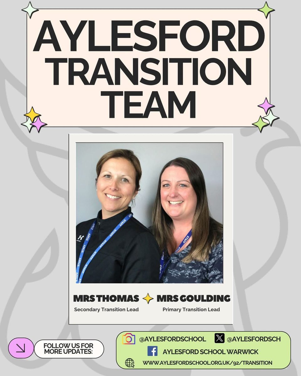👋 Our transition team began visiting local primary schools this week to meet the Year 6 students who are joining our Secondary Phase in September 2025. 

We’ll be posting updates to help you get to know us so keep an eye on our website and social media in the coming weeks. 🤗