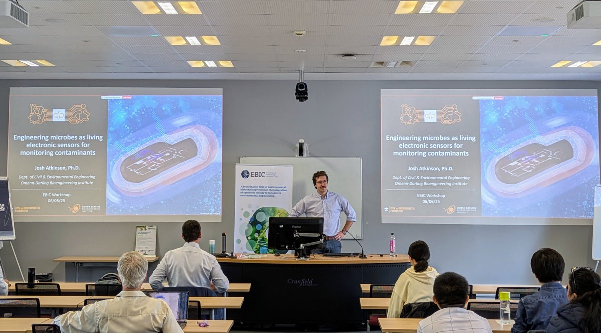 EBIC_Hub's tweet image. Kicking off our afternoon today we have a fascinating talk by Joshua Atkinson from @Princeton University USA:
Engineering microbes as living electronic sensors for monitoring contaminants
#PFASandbeyond #SynBio #EngeneeringBiology #EBICHub #EBNet #microbes