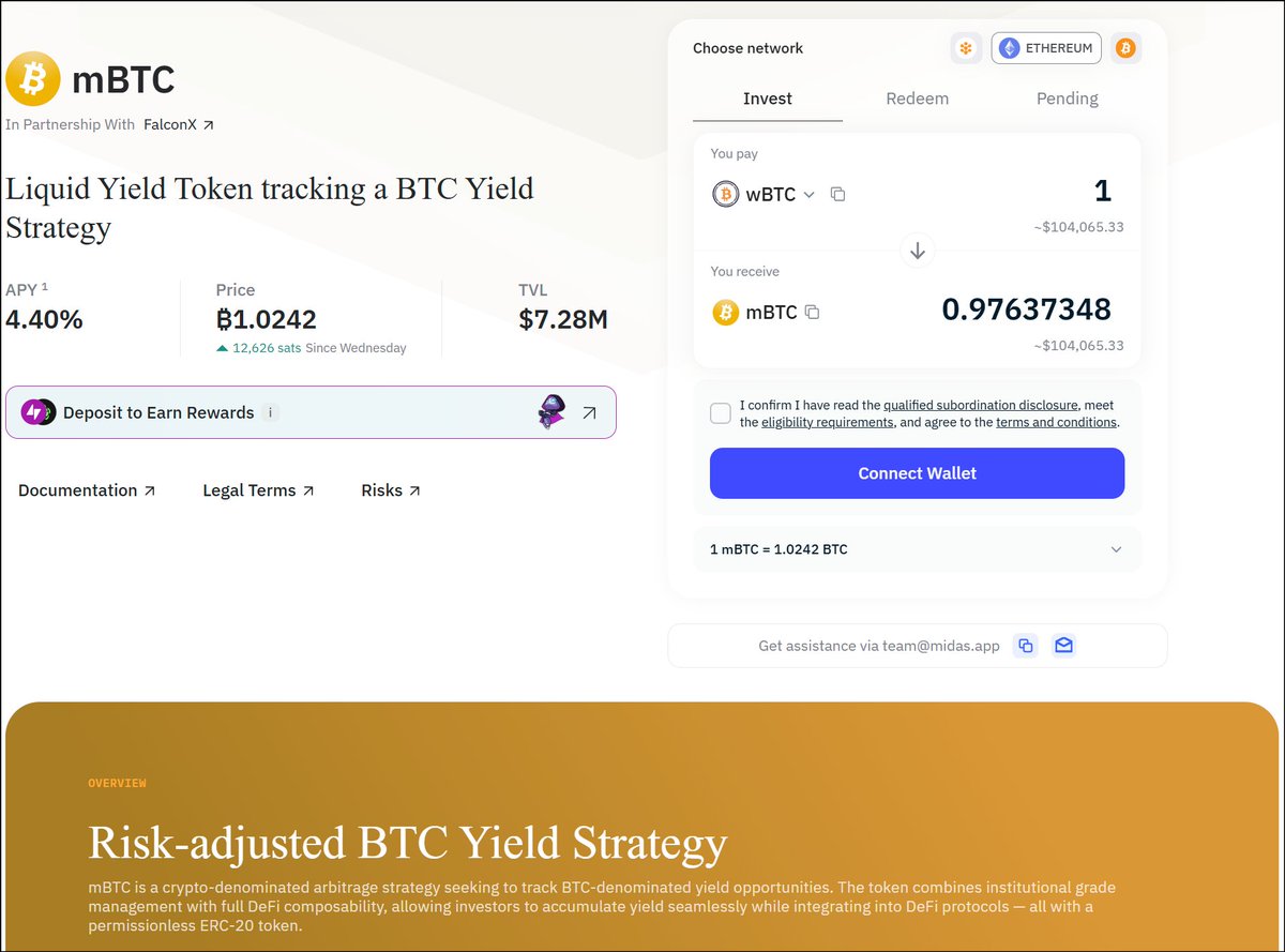 Introducing Refractable Bitcoin Unlock Real Bitcoin Yield ₿ & Double Photon  Rewards. ✨ Pryzm announces that @MidasRWA $mBTC is live on Pryzm! $mBTC, a  yield-bearing Bitcoin token, offers a ~4% yield, with