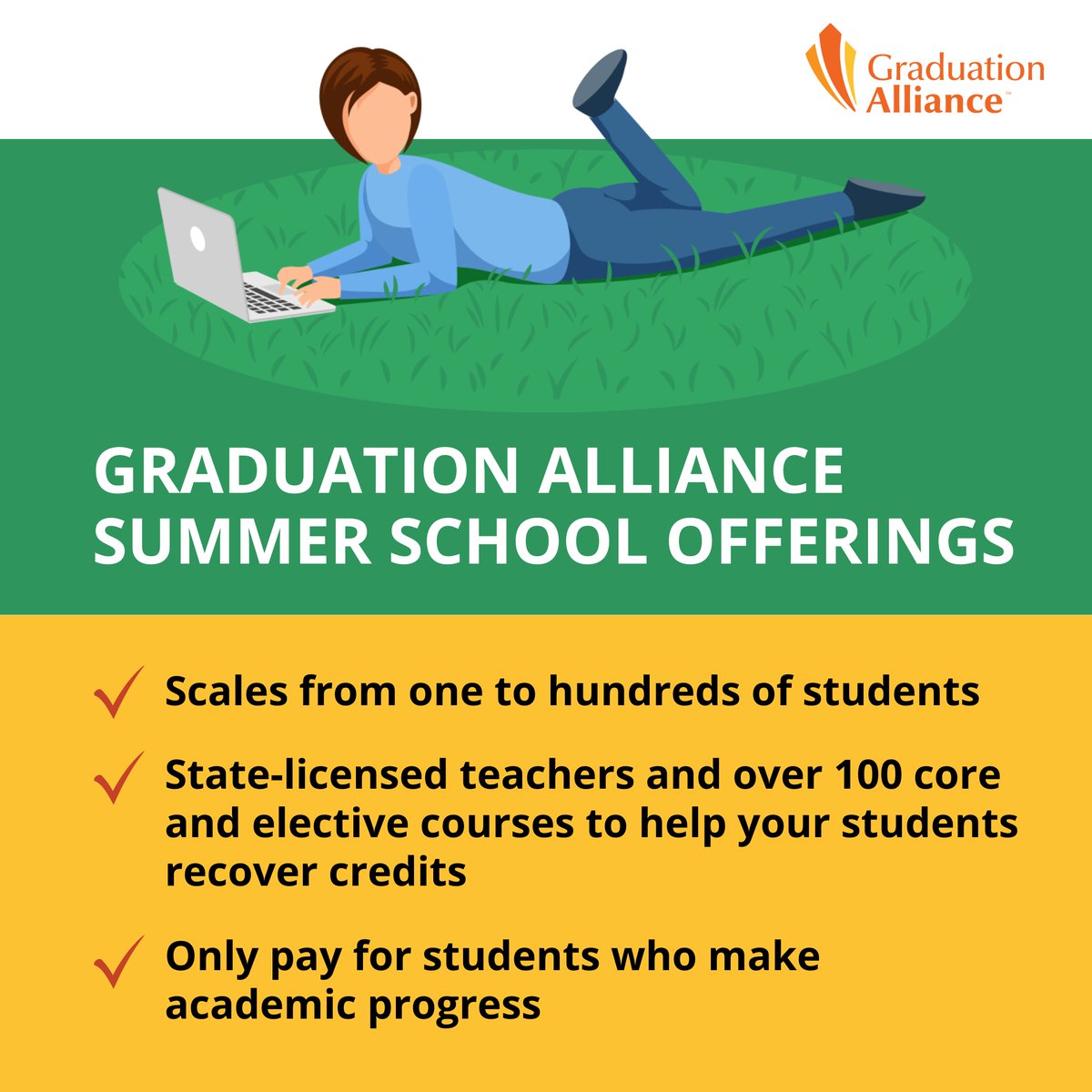 The school year is wrapping up (if it hasn’t already), but it’s NOT too late to explore additional summer school options. Graduation Alliance can get up and running quickly – classes start every business day. outreach.graduationalliance.com/dropout-recove…

#SummerSchool #CreditRecovery