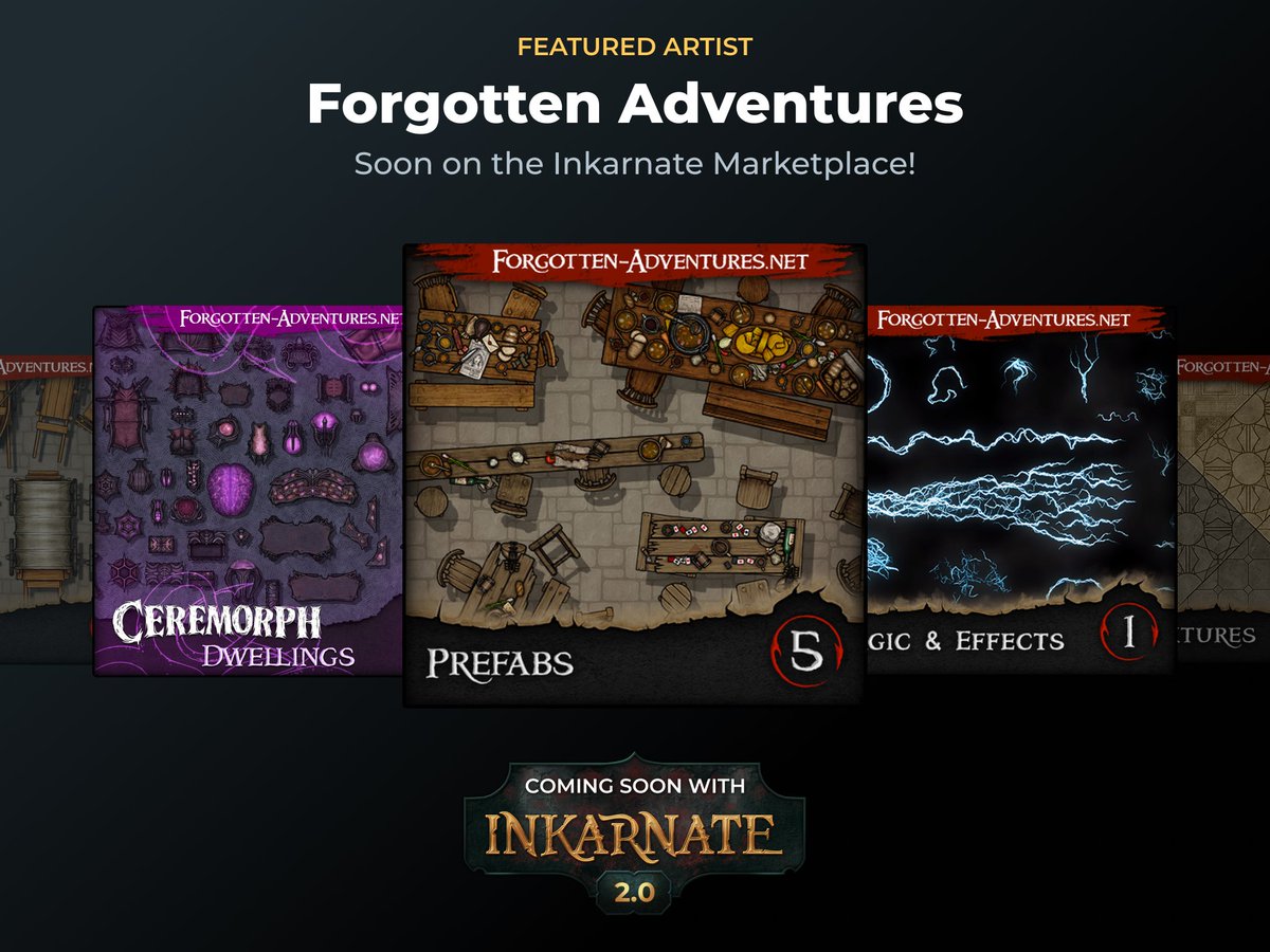 Forgotten Adventures is officially coming to the Inkarnate Marketplace!
 
Renowned for their clean design and incredible versatility, their expansive catalog will soon be fully integrated into Inkarnate.
 
Launching with Inkarnate 2.0!