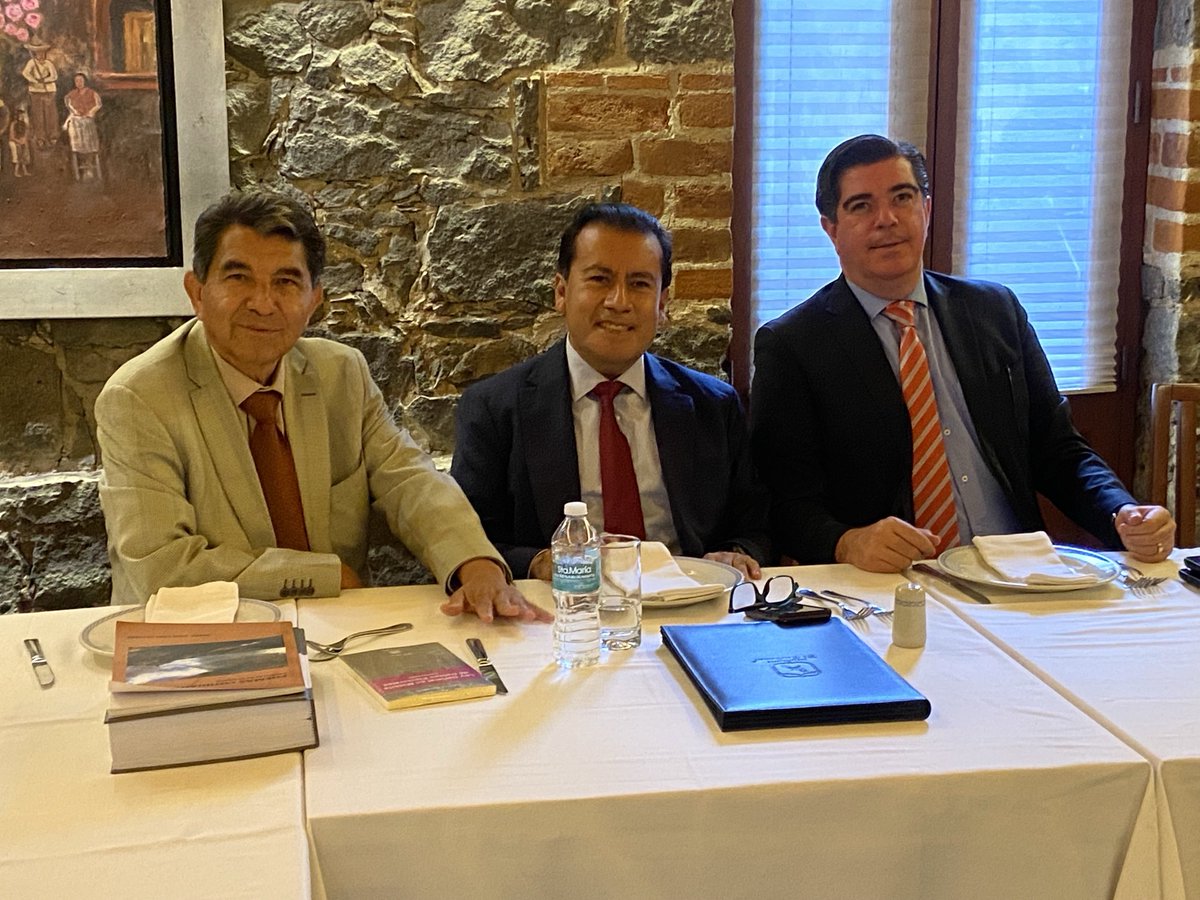 De izquierda a derecha: Jorge Ojeda Velázquez, Manuel de Jesús López López (Oaxaca) y Hugo Morales Valdéz (Coahuila), Miembros de la Academia Mexicana de Ciencias Penales, en el marco de nuestra reunión mensual del mes de junio:
