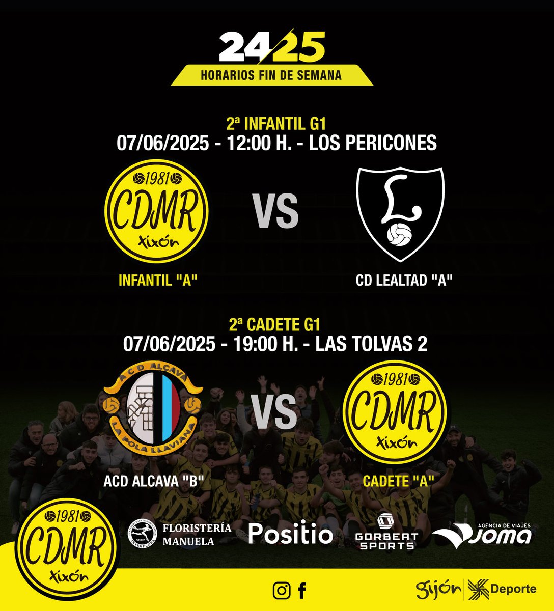 ⚽ Partidos del fin de semana ⚽

¡Vamos, Manolo! 🟡⚫