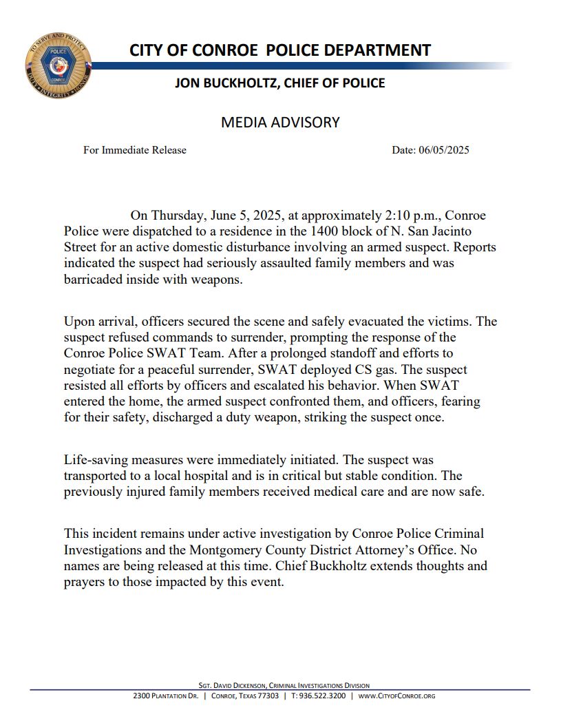 Conroe Police tweet media