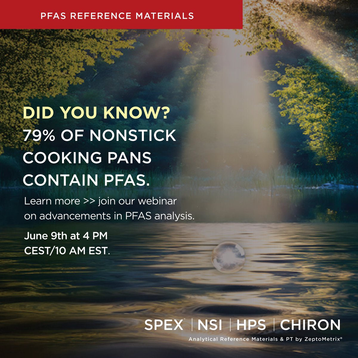 ⏰ Time’s running out! Join our PFAS webinar on 9th June (10 AM ET / 4 PM CEST) to learn how 40 high-purity PFAS CRMs are being developed. 
🎁 Attendees get a free white paper! 
👉 Save your seat: gozeptometrix.com/3SHbUQd 

#PFAS #Webinar #CRMs #ForeverChemicals