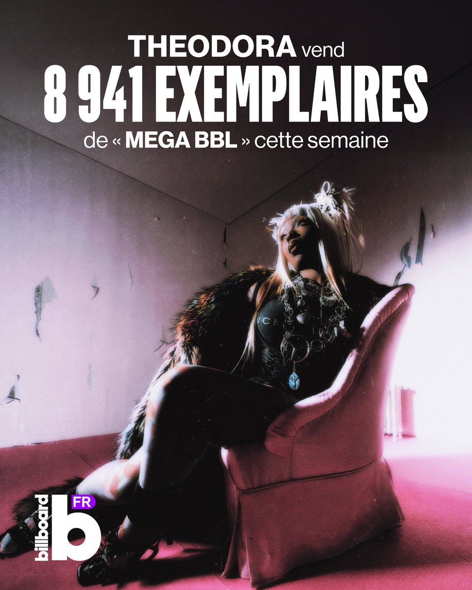 Theodora vend 8 941 exemplaires de « MEGA BBL » cette semaine !

Dans le détail :

1 284 physique (14,4%)
21 téléchargement (0,2%)
7 637 streaming (85,4%)

Via <a href="/snep/">Le SNEP</a> / <a href="/scppinfo/">SCPP</a>