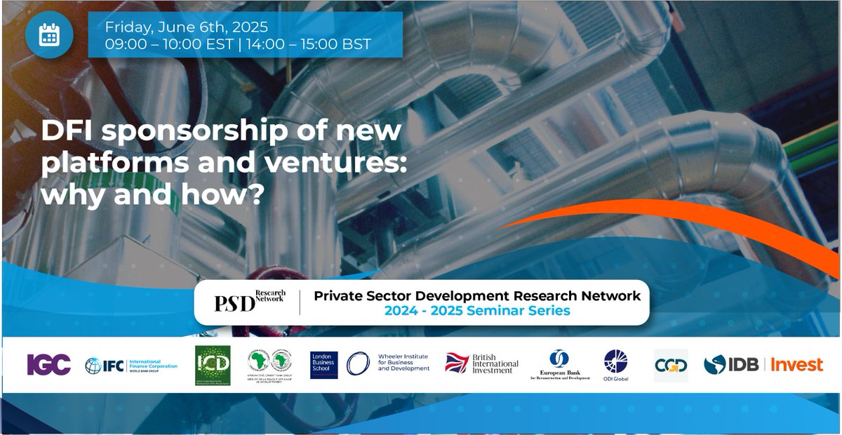 Today’s #PSDRN seminar “DFI sponsorship of new platforms and ventures: why and how?” is happening at 9am EDT/ 2pm BST. If you’d like to join, you can still register here: dfi-sponsership-platforms.rsvpify.com/?securityToken…
