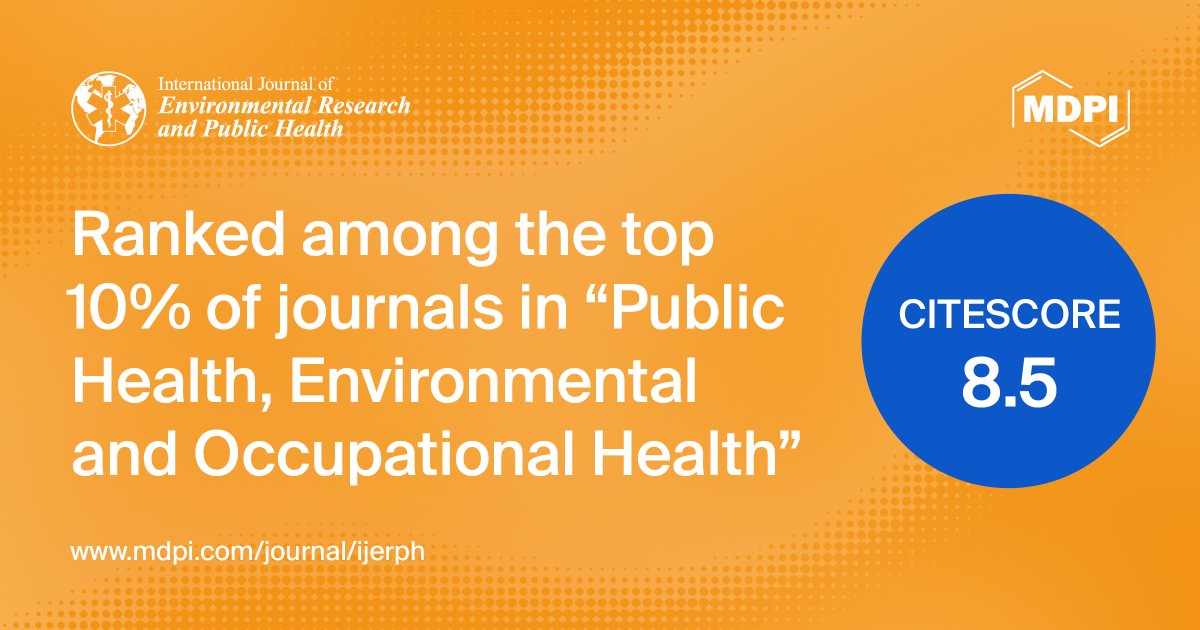 🎯We’re proud to announce that #IJERPH has reached a #CiteScore of 8.5 in 2024!

We’re now officially Q1 in all indexed #Scopus categories—including:
🌱#PublicHealth
🧬Toxicology
🌍Pollution
Thank you to our global research community!
🔗mdpi.com/journal/ijerph
#OpenAccess #MDPI