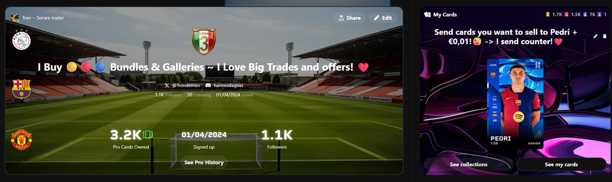 New Counter-Player!🔥

The best midfielder in the world, PEDRI!!😍

If you want to sell your cards / a bundle, send them to Pedri, will respond as soon as possible.😊

#sorare #soraretrader