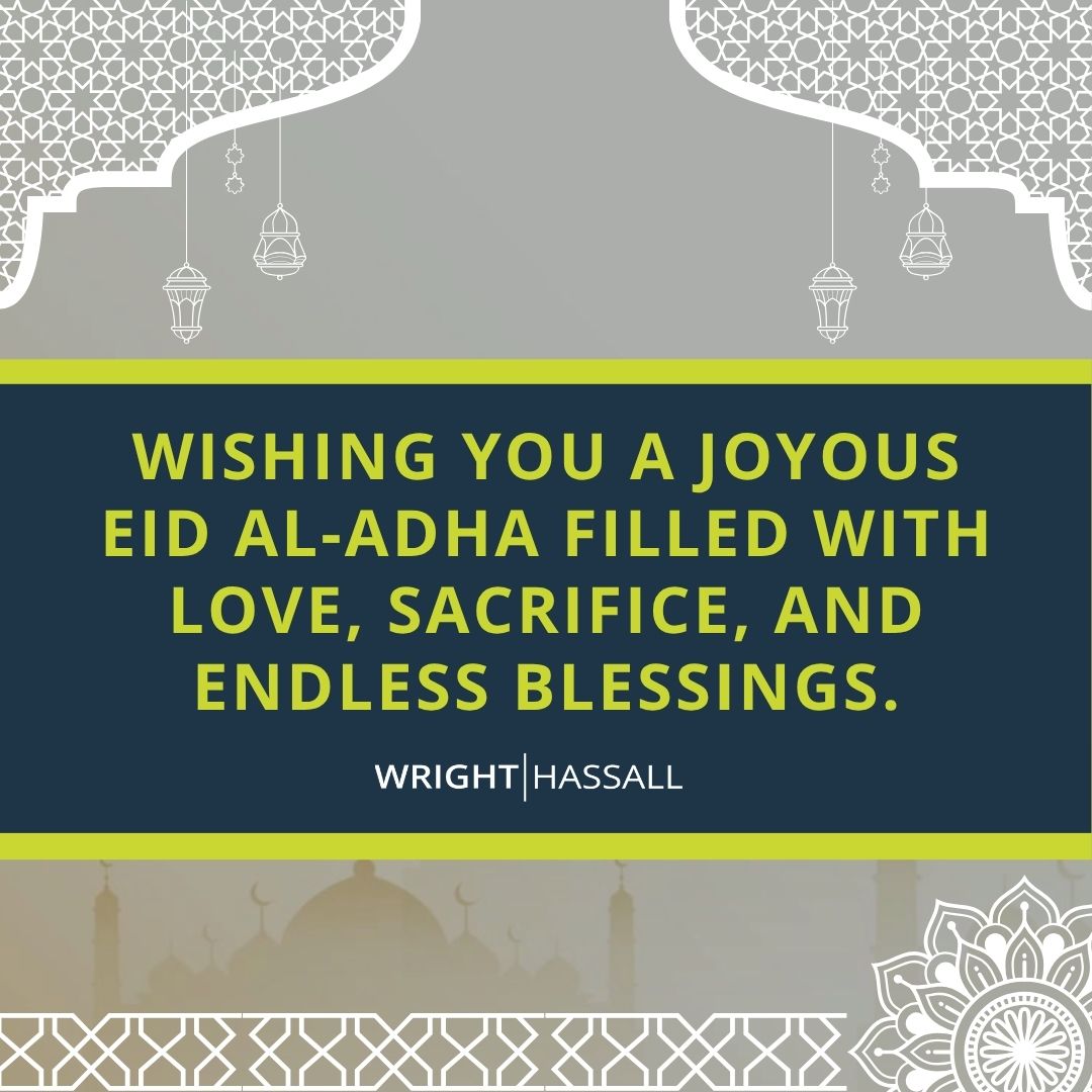 Eid Mubarak to all those celebrating Eid al-Adha!

Wishing you a joyous and peaceful time filled with reflection, gratitude, and togetherness. May this special occasion bring happiness to you and your loved ones.

#EveryClientAnAdvocate #EidMubarak #EidAlAdha #Celebration