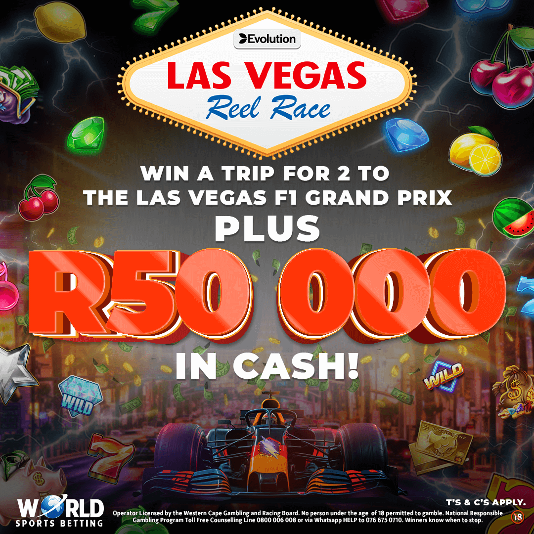 WorldSportsBet's tweet image. 🏁 Ready to live your F1 dream?

Win a trip for two to the Las Vegas Grand Prix this November — plus R50,000 spending money! 🇺🇸🔥

➡️ DETAILS: ow.ly/Cwp350W27w4

#VegasF1 #WSB #RaceToWin #F1Dreams #BetWithTheBest #WSBPromos