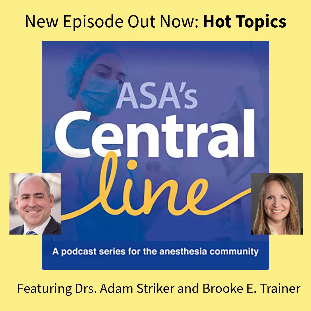 VSAnesthesia's tweet image. 🎧 In the new Central Line, VSA board member Dr. Brooke Trainer and Dr. Adam Striker discuss pressing specialty challenges: recent legislative action, the impact of CMS’s conversion factor, insurance companies upcharging patients + more.
Get the episode: podbean.com/ep/pb-27hqx-18…