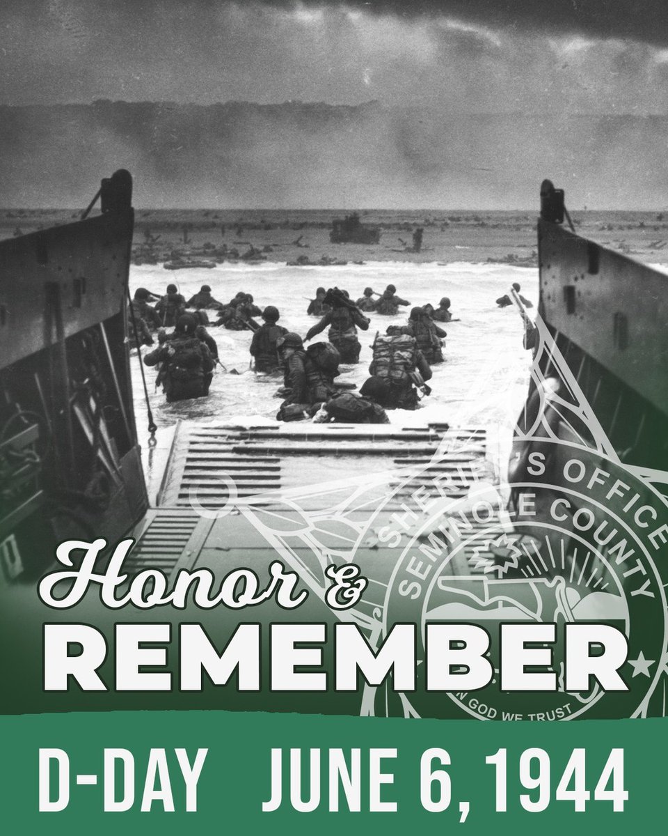 On the anniversary of D-Day, we remember and honor the service and sacrifices given on June 6th, 1944. The SCSO salutes those who served, those who continue to serve, and the families that have given so much.