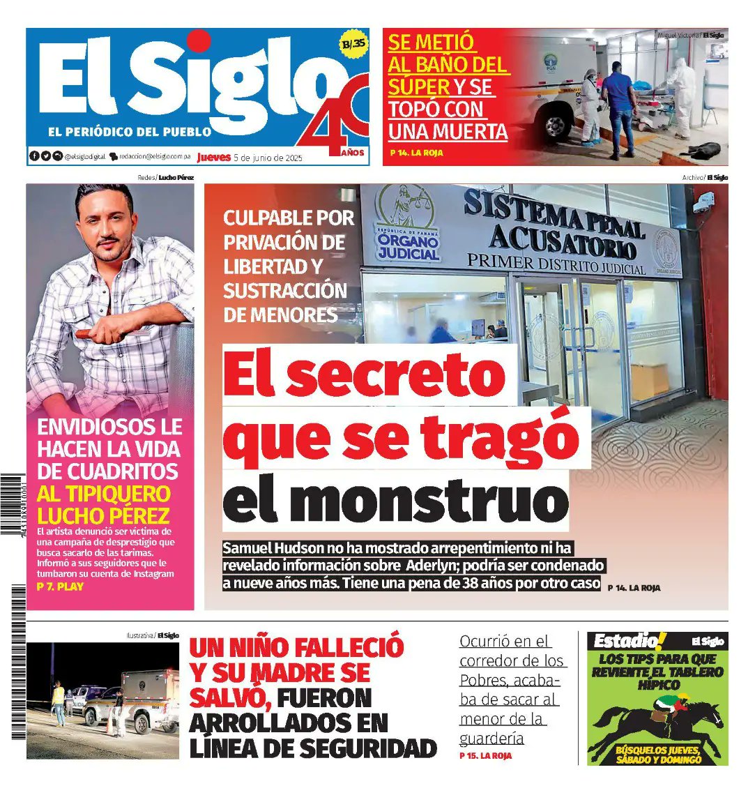 Portada de <a href="/elsiglodigital/">El Siglo de Panamá</a> de hoy 6 de junio de 2025