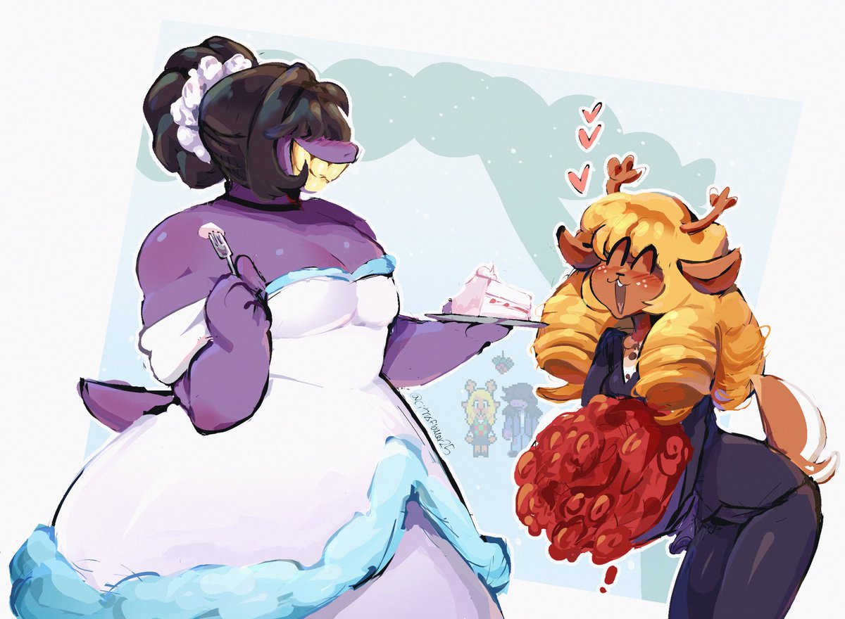 Citrusflower25's tweet image. Susie and Noelle 💜🧡💍[#deltarune]