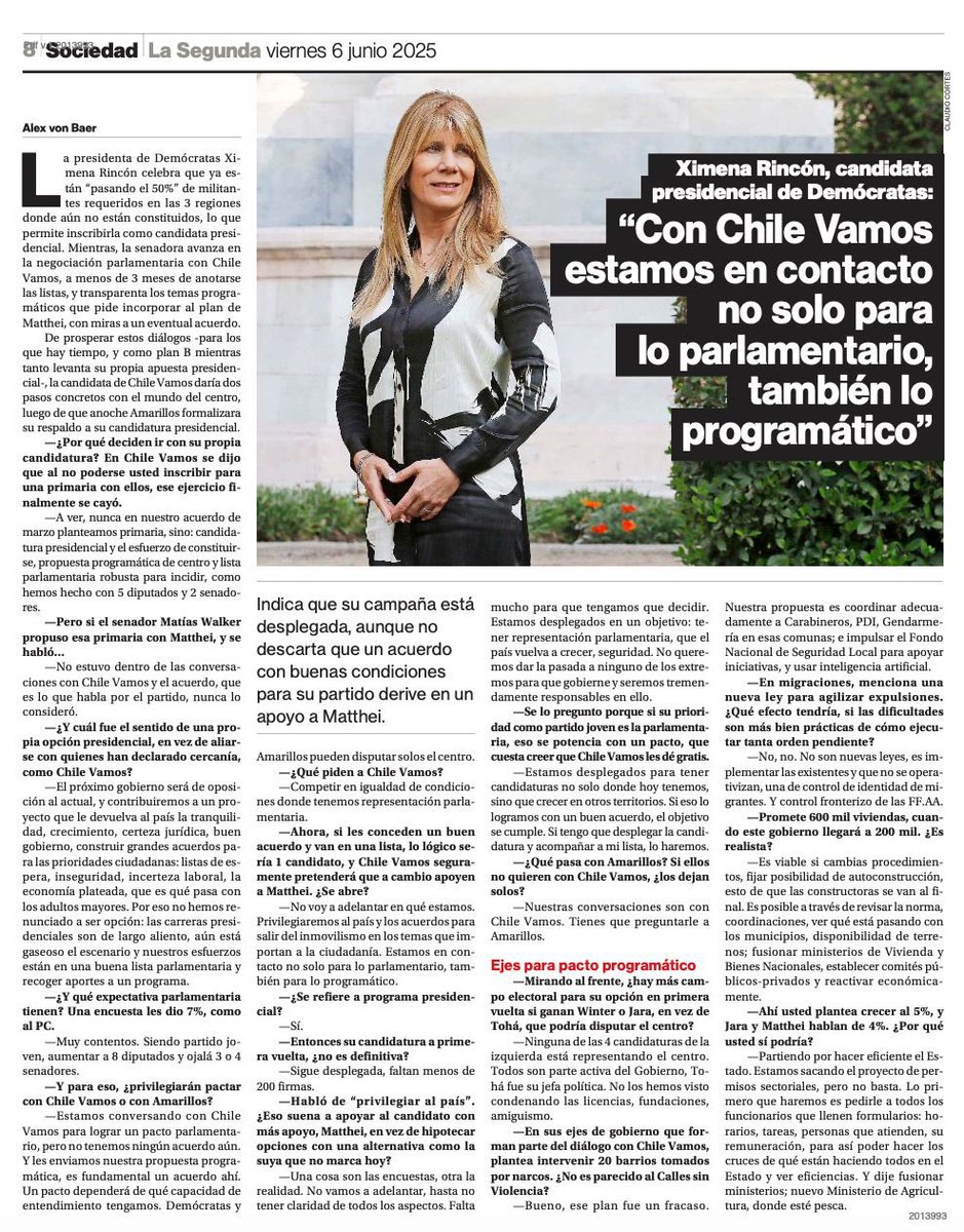 Les comparto la entrevista que aparece hoy en La Segunda. Un espacio para hablar de ideas, desafíos y la hoja de ruta que queremos para Chile.
✨ No te quedes con el titular, hay mucho más 😜