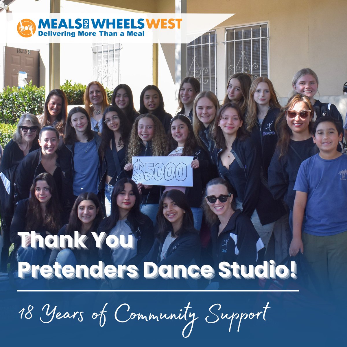 Meals on Wheels West is deeply grateful to The Pretenders Studio &amp; founder Lisa Gumenick for 18 years of generosity and impact.  With over $500K donated to support our community, their legacy is lasting. Thank you for supporting MOW West, you will be truly missed.