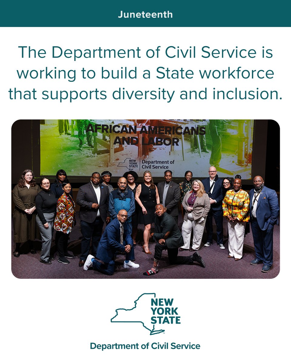 Happy #Juneteenth! This holiday commemorates the abolition of slavery in the US, and celebrates the achievements and culture of the Black community. 

Here at DCS we are working hard to build a State workforce that supports diversity and inclusion.