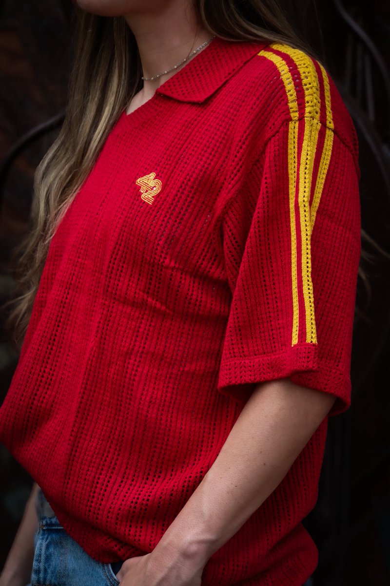 Brooklyn FC x <a href="/fortytwoco/">FORTYTWO</a> Hope Breslin in the Knitted Spain Jersey.

<a href="/HopeBreslin/">Hope Breslin</a>’s family left Spain in the early 1900s and settled in Brooklyn. They settled in Forbell St, just 30 mins from Coney Island. This collab reconnects Breslin’s Spain-to-Brooklyn roots.