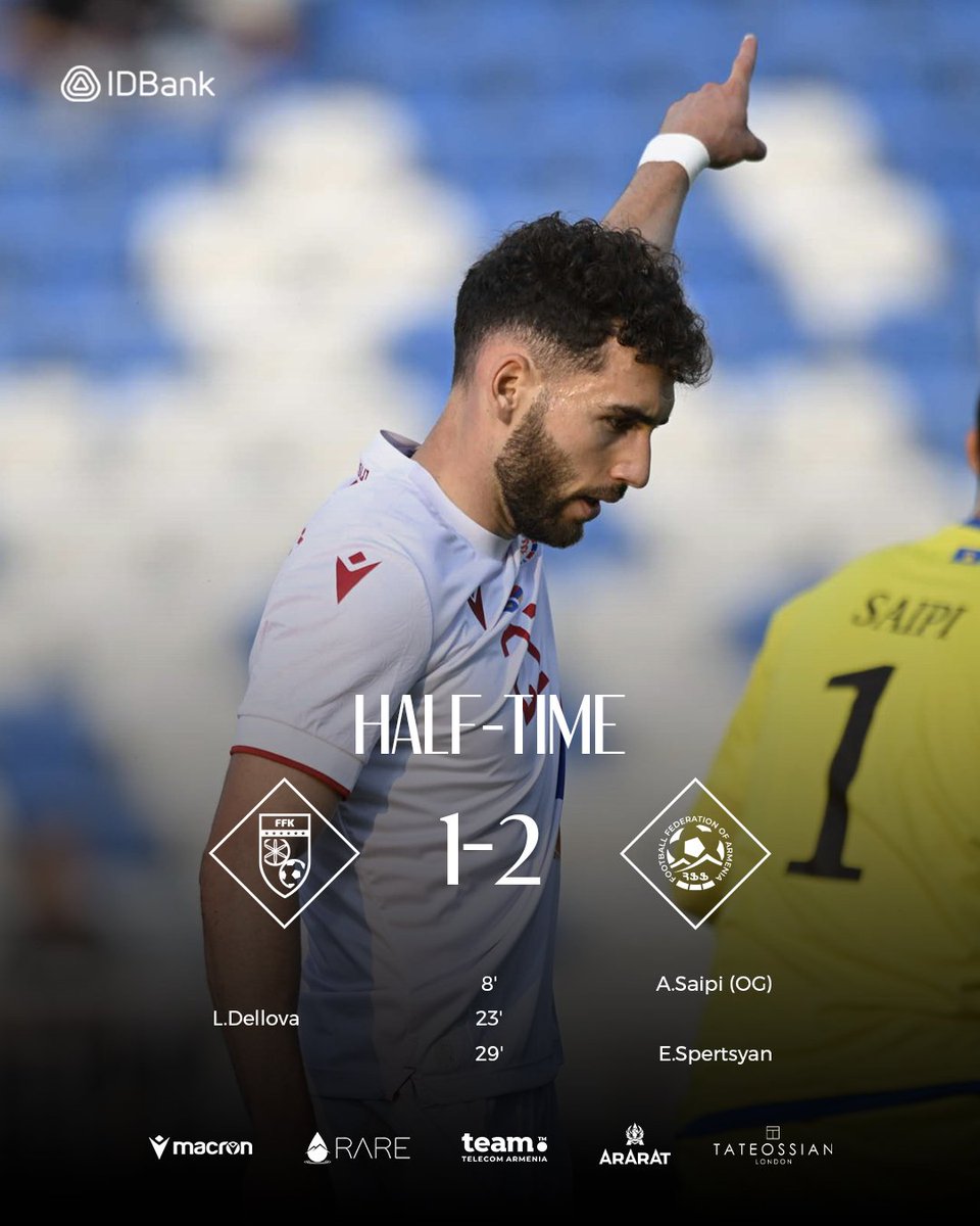 HALF-TIME 
🇦🇲 2:1 🇽🇰
#havaqakan #ArmeniaNT #KOSARM