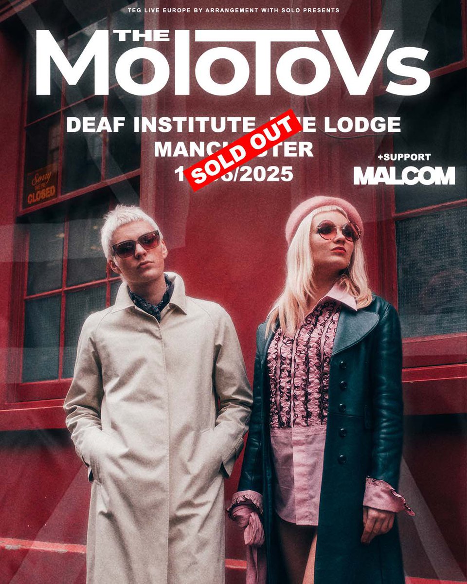We are thrilled to be announcing that we're back with @themolotovs for round 2! This time on home turf in Manchester x

This is already SOLD OUT so we'll see you ticket holders there.