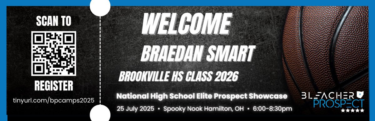 Bleacher Prospect (@bleacherprospec) on Twitter photo Welcome Braedan Smart of Brookville HS to our National High School Elite Prospect Showcase at Spooky Nook in Hamilton on July 25th from 6:00pm-8:30pm
Get Registered to join him:
tinyurl.com/bpcamps2025
<a href="/NEO_Spotlight/">T.J. Peatross</a> <a href="/_MikeRoth/">Michael Roth</a> <a href="/BraedanSmart_26/">Braedan Smart</a> Welcome Braedan Smart of Brookville HS to our National High School Elite Prospect Showcase at Spooky Nook in Hamilton on July 25th from 6:00pm-8:30pm
Get Registered to join him:
tinyurl.com/bpcamps2025
<a href="/NEO_Spotlight/">T.J. Peatross</a> <a href="/_MikeRoth/">Michael Roth</a> <a href="/BraedanSmart_26/">Braedan Smart</a>