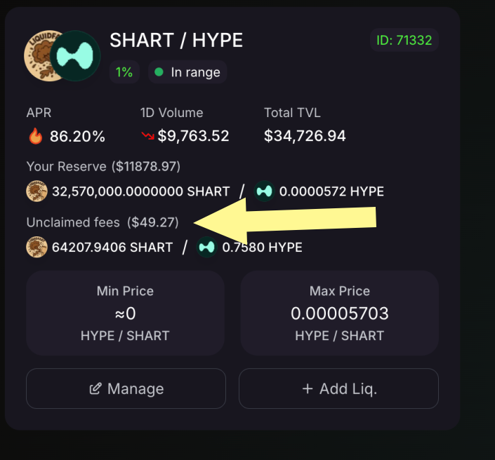 shartliquidfart's tweet photo. 🚨 Dear $SHART Army 🚨

Want to earn more just by holding your $SHART? 💰💨

The easiest way: add liquidity to the V3 pool on @HyperSwapX 🔁

Let’s build deep, unstoppable liquidity — together!
The bigger the pool, the stronger the $SHART 🧻

#HyperLiquidShart #HYPE #SHARTarmy