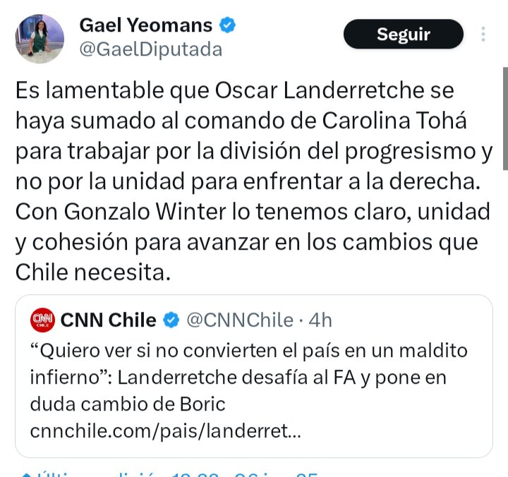 Desde el Frente Amplio la minuta es cuestionar a Landerretche, pero ninguno ha sido capaz de decir "respetaremos la democracia y no saldremos a quemar el pais nuevamente"