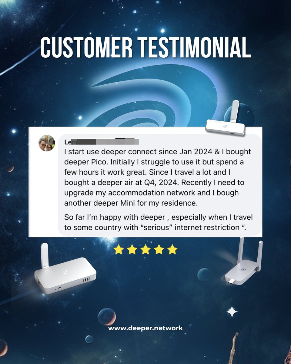Free antivirus, traditional VPNs and tricky settings help you stay safe online? Not sure! 😅 But owning one device does. Whether you’re on the go or chilling at home, Deeper Connect's got you covered. 🏡 Already using one? Share your story with us!👉 shop.deeper.network/pages/share-yo…