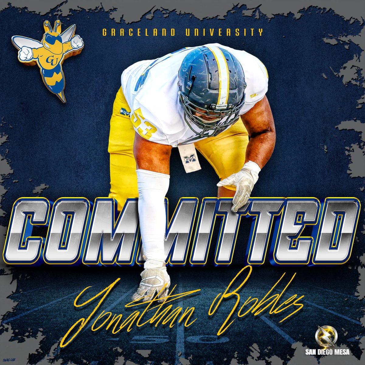 Congratulations to Olympian DL <a href="/Jonathanr0bl3s/">Jonathan Robles</a> on his COMMITMENT to <a href="/GUjackets/">Graceland Athletics</a> 
#NextLevelOlympian 
<a href="/BallCoachGW/">Gary Watkins Jr</a> <a href="/PrezHands/">Ashanti Hands, Ed.D.</a> <a href="/MadhouseFB/">Madison Warhawks Football</a> <a href="/CoachMarques_D3/">Coach Marques</a> <a href="/EC_Preps_SD/">EC Preps</a> <a href="/Daygofootball/">San Diego Football</a> <a href="/sdfootball/">Ray from SDFN</a> 
📸 <a href="/Nicole2Noel/">Nicole Noel Photography LLC</a> 💻 <a href="/SwagLabGD/">Dan Ruiz - Swag Lab - Graphic Design</a>