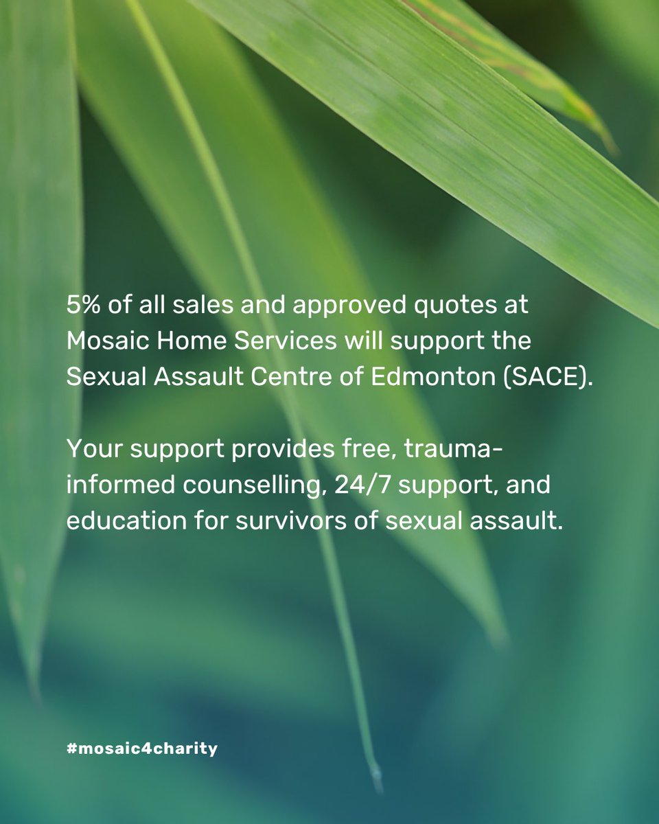 GetMosaicYeg's tweet image. We are proud to support the Sexual Assault Centre of Edmonton (SACE) for Charity Day this month. 💜
@sacetalks offers free, trauma-informed counselling, a 24/7 support line, police and court assistance, and prevention education for survivors of sexual assault in our community.