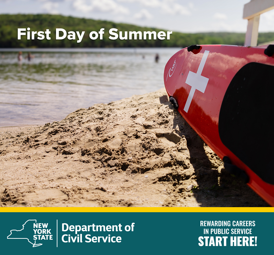 Summer is here! 😎

Embrace the change of seasons by applying for a job with generous PTO, unmatched health care, and the chance to connect with your community. Now is the perfect time to apply for a job with New York State!

Visit: statejobs.ny.gov